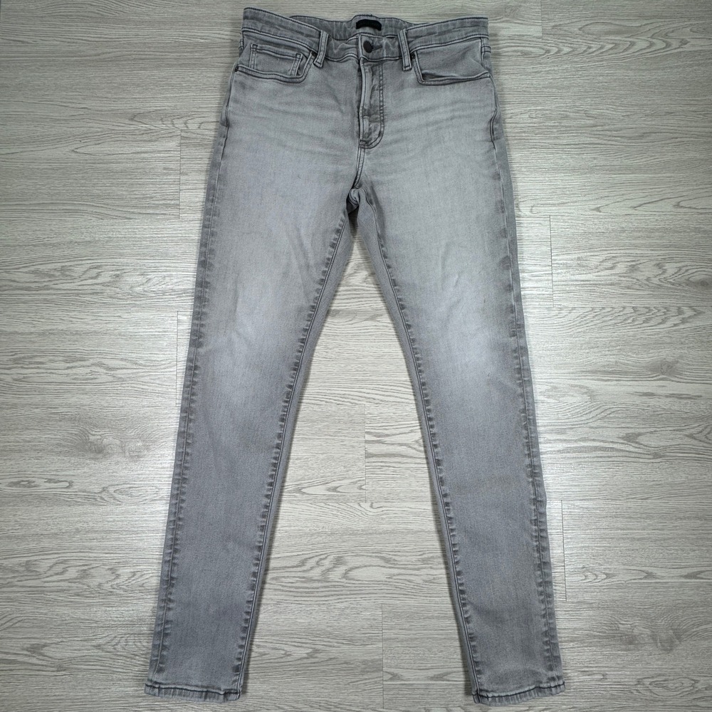 Uniqlo Mens Jeans Slim Fit Grey 32x34 Stretch Denim Casual Minimalist